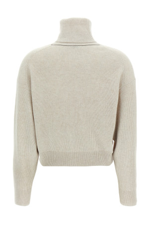 Ribbed turtleneck sweater Beige Ribbed turtleneck sweater Beige