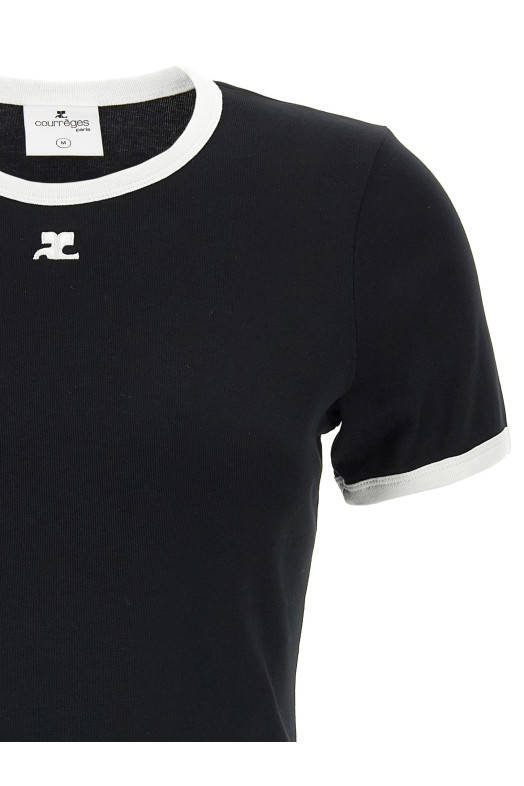 'Signature Contrast' T-shirt Black-grey