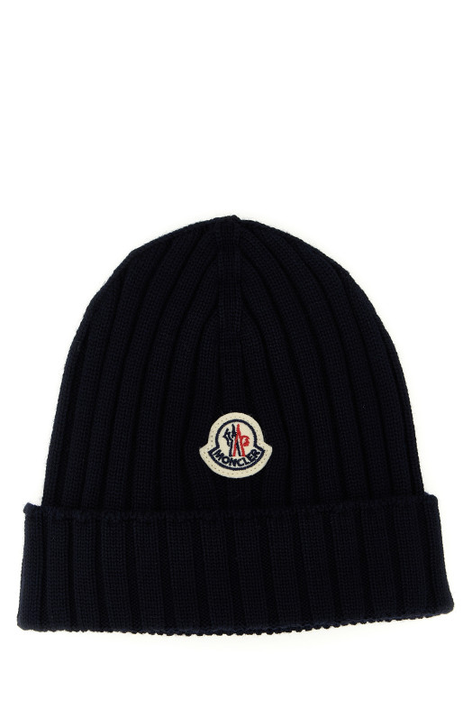 Шапка с ребристой отделкой, черная MONCLER ENFANT K29513B00006M1131742 Шапка с ребристой отделкой, черная MONCLER ENFANT K29513B00006M1131742