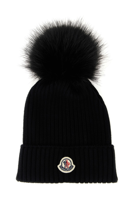 Шапка с помпонами Черная MONCLER ENFANT K29543B00011M1131999 Шапка с помпонами Черная MONCLER ENFANT K29543B00011M1131999