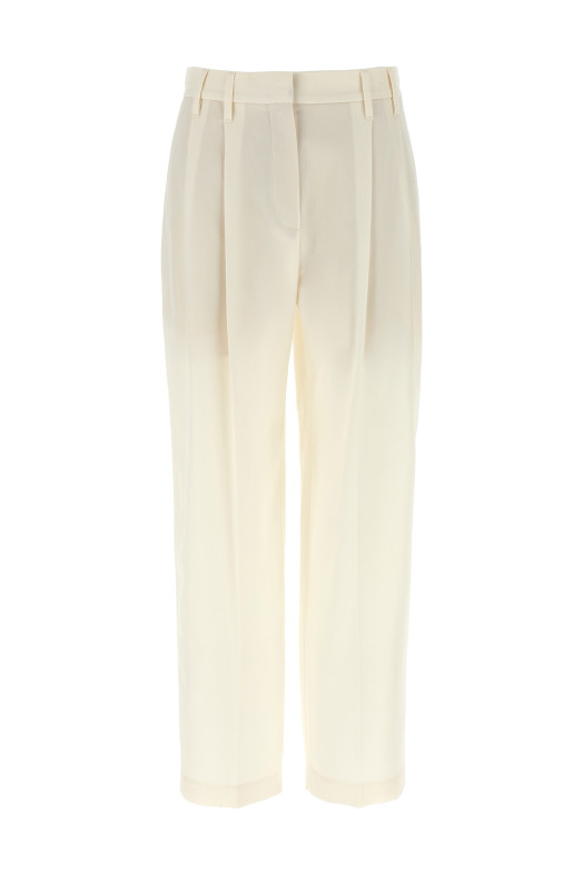 Pleat pants White
