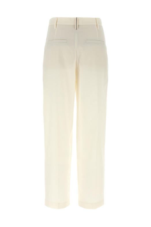 Pleat pants White