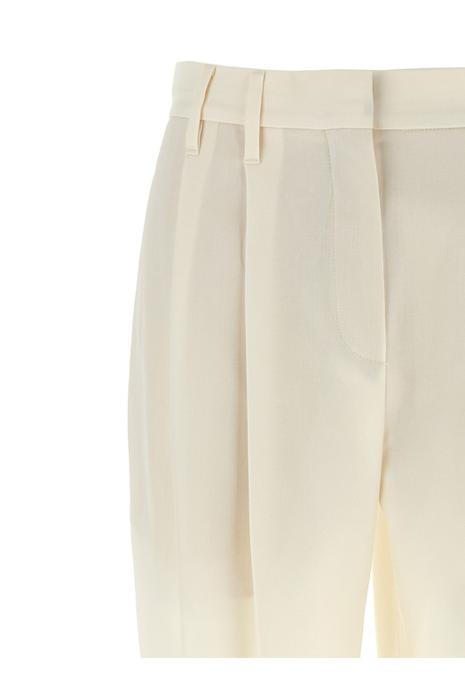 Pleat pants White