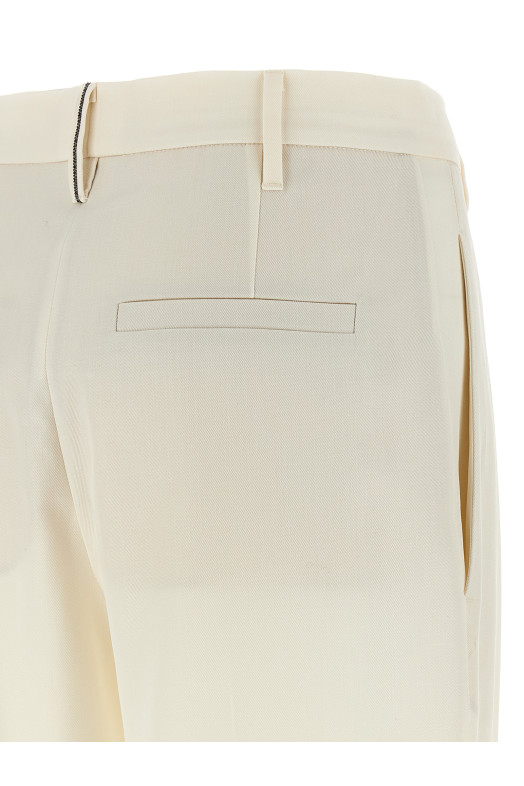 Pleat pants White
