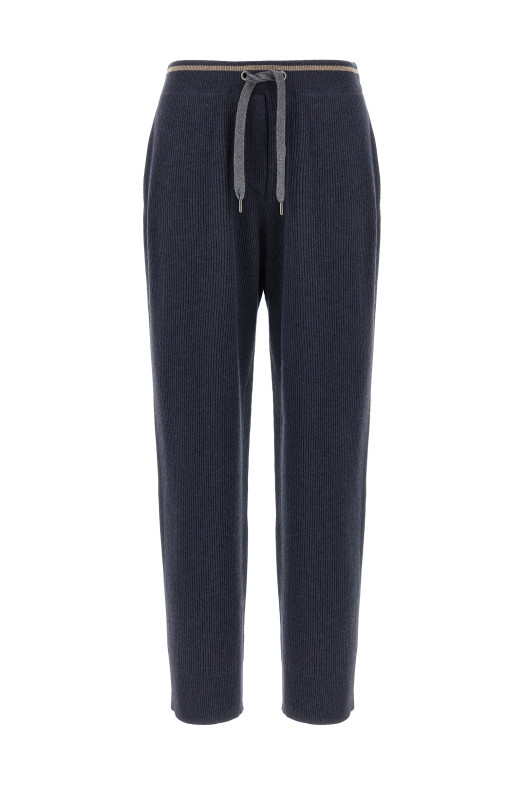 Брюки с ребрами, синие BRUNELLO CUCINELLI M16222799CEP19 Брюки с ребрами, синие BRUNELLO CUCINELLI M16222799CEP19