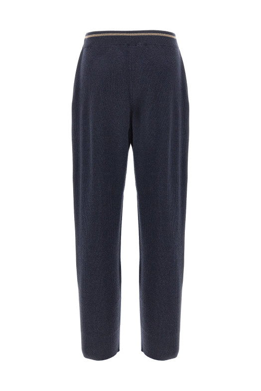 Брюки с ребрами, синие BRUNELLO CUCINELLI M16222799CEP19 Брюки с ребрами, синие BRUNELLO CUCINELLI M16222799CEP19