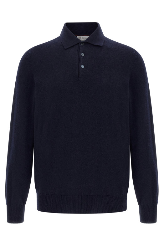 Cashmere polo shirt Blue Cashmere polo shirt Blue
