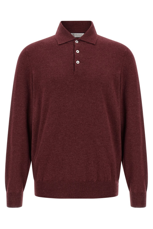 Cashmere polo shirt Bordeaux Cashmere polo shirt Bordeaux