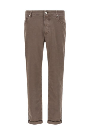 Garment-dyed jeans Beige