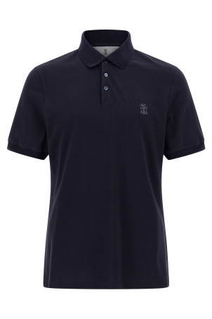 Поло з піке Blue BRUNELLO CUCINELLI ME8548770CD325 Поло з піке Blue BRUNELLO CUCINELLI ME8548770CD325