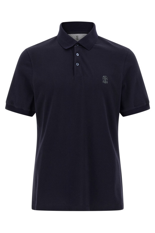 Поло з піке Blue BRUNELLO CUCINELLI ME8548770CD325 Поло з піке Blue BRUNELLO CUCINELLI ME8548770CD325