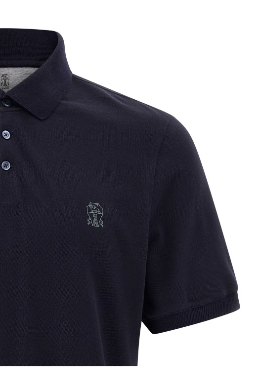 Поло з піке Blue BRUNELLO CUCINELLI ME8548770CD325 Поло з піке Blue BRUNELLO CUCINELLI ME8548770CD325