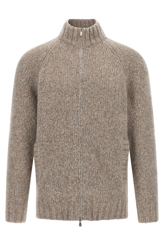 Кардиган з вовни альпаки Сірий BRUNELLO CUCINELLI M2B300716C2421