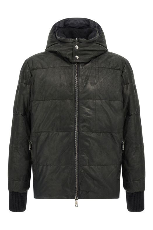 Removable hood down jacket Black Removable hood down jacket Black