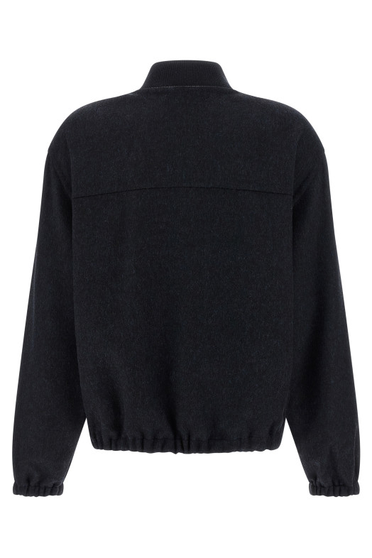 'Shiny Zipper Pull' bomber jacket Blue