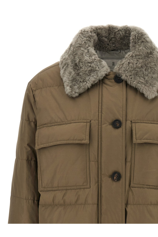 Пуховик Monile sherling Бежевий BRUNELLO CUCINELLI MG5017688C8909