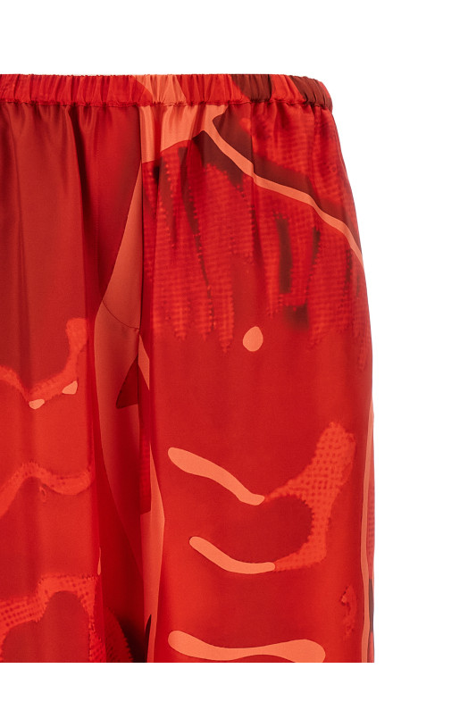 Шовкові штани Palazzo Червоні FERRAGAMO 783412CORALNEWRED Шовкові штани Palazzo Червоні FERRAGAMO 783412CORALNEWRED