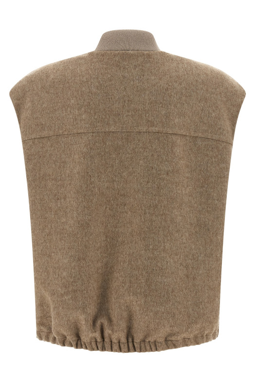 BRUNELLO CUCINELLI 'Shiny Zipper Pull' жилет Бежевый MD565HZ906C364