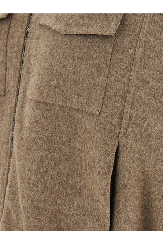 BRUNELLO CUCINELLI 'Shiny Zipper Pull' жилет Бежевый MD565HZ906C364