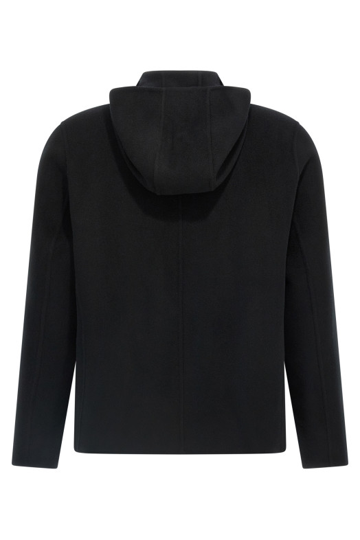 Cashmere wool hooded jacket Black