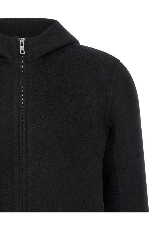Cashmere wool hooded jacket Black