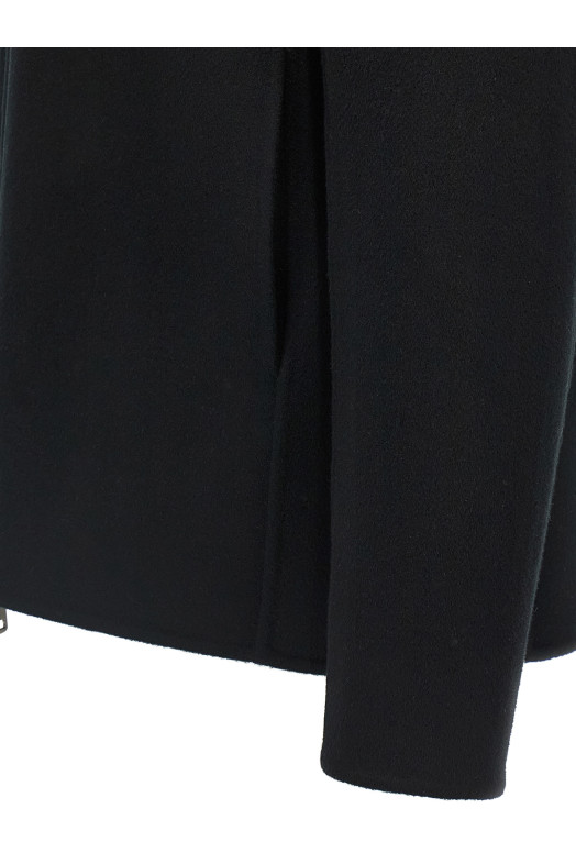 Cashmere wool hooded jacket Black