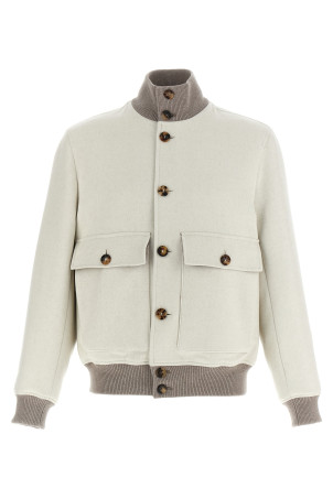 Вовняна куртка-бомбер Біла BRUNELLO CUCINELLI MY4966559CJZ81