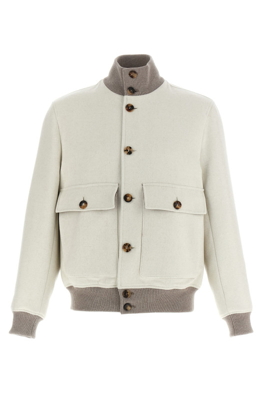 Wool bomber jacket White Wool bomber jacket White