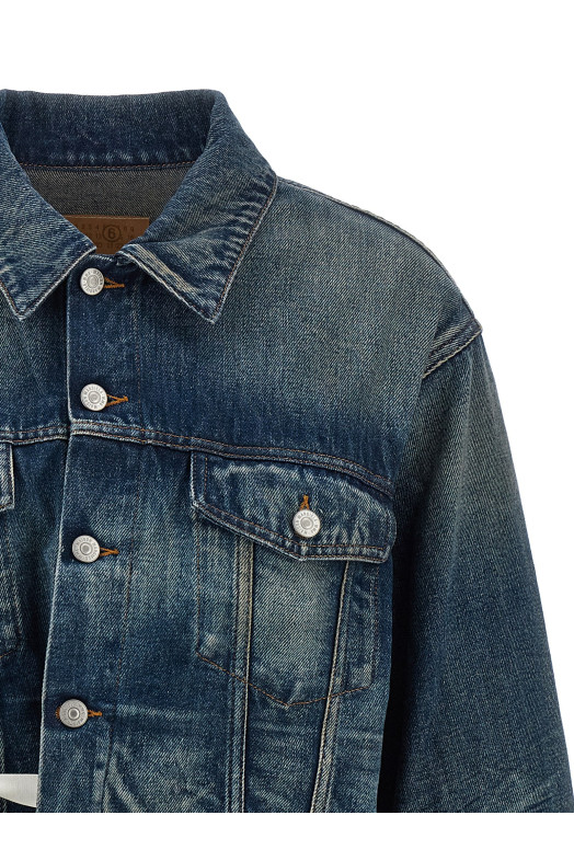Tape denim jacket Blue