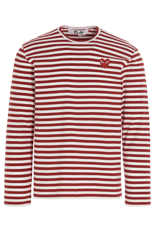 Logo patch stripes t-shirt Red Logo patch stripes t-shirt Red