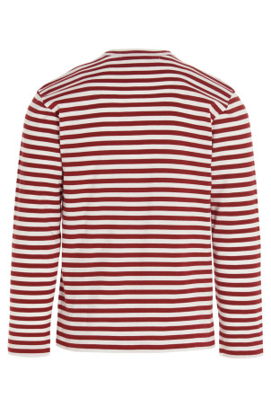 Футболка з логотипом і смужками Червона COMME DES GARÇONS PLAY AXT1644 Футболка з логотипом і смужками Червона COMME DES GARÇONS PLAY AXT1644