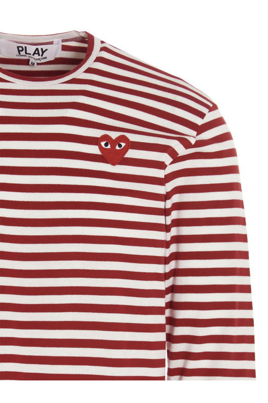 Logo patch stripes t-shirt Red Logo patch stripes t-shirt Red