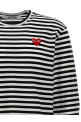 Футболка з логотипом і смужками Чорно-сіра COMME DES GARÇONS PLAY AXT1641 Футболка з логотипом і смужками Чорно-сіра COMME DES GARÇONS PLAY AXT1641