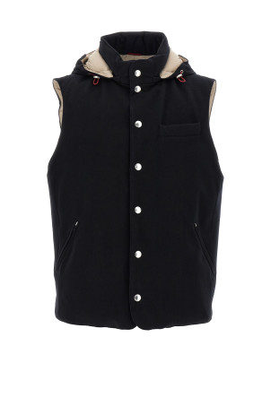Padded wool vest Black Padded wool vest Black