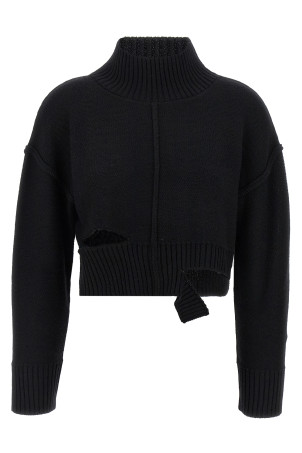 Светр з ефектом потертості Чорний MM6 MAISON MARGIELA S52HA0285M13044900 Светр з ефектом потертості Чорний MM6 MAISON MARGIELA S52HA0285M13044900