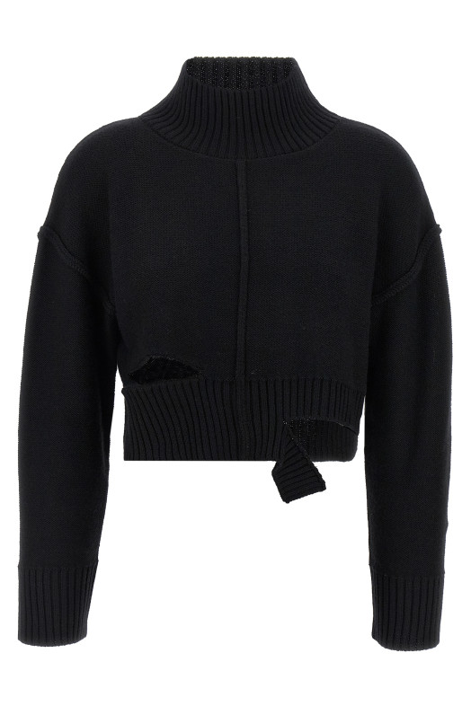 Светр з ефектом потертості Чорний MM6 MAISON MARGIELA S52HA0285M13044900 Светр з ефектом потертості Чорний MM6 MAISON MARGIELA S52HA0285M13044900