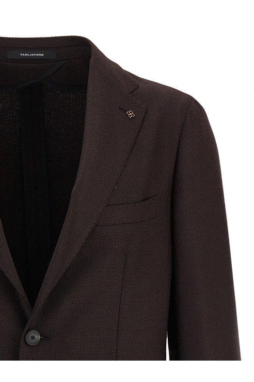 Micro squares blazer Bordeaux