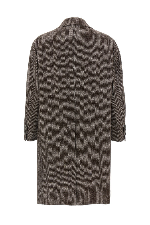 Однобортне кашемірове пальто коричневе BRUNELLO CUCINELLI MV4059155KC110