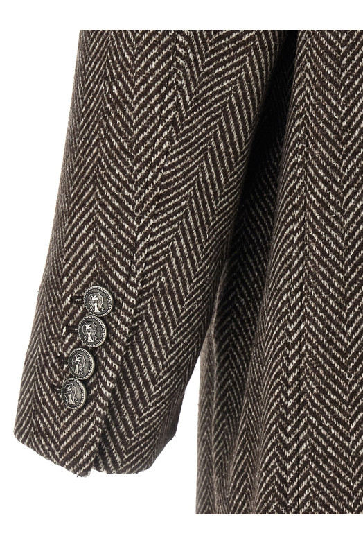 Однобортне кашемірове пальто коричневе BRUNELLO CUCINELLI MV4059155KC110