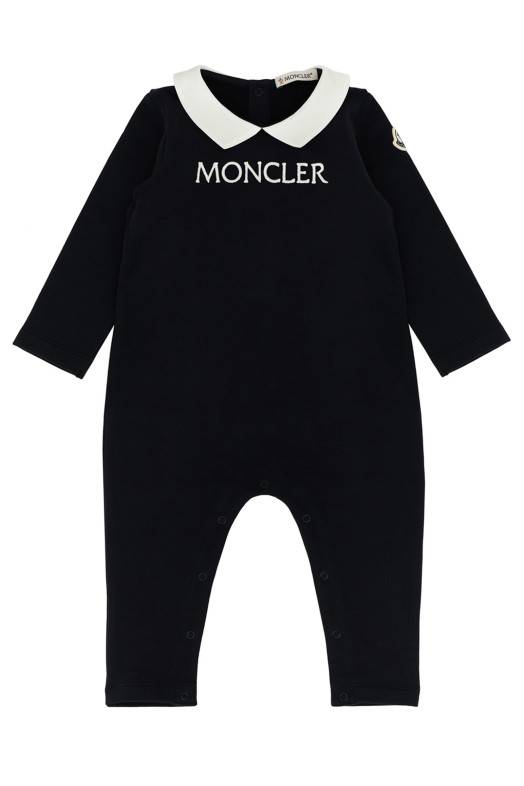 Комбінезон з вишитим логотипом Чорний MONCLER ENFANT K29518L0000489A23778 Комбінезон з вишитим логотипом Чорний MONCLER ENFANT K29518L0000489A23778