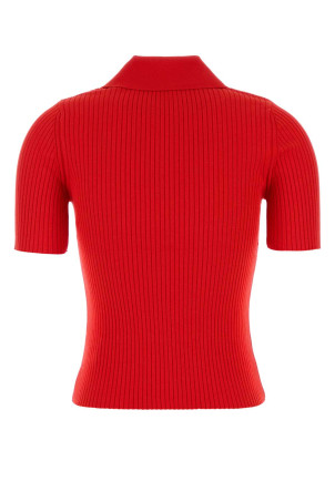 Красная рубашка-поло из вискозной смеси COURREGES (125MPO029FI0001) Красная рубашка-поло из вискозной смеси COURREGES (125MPO029FI0001)