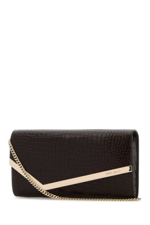 Chocolate leather Emmie clutch JIMMY CHOO (EMMIEJZI)