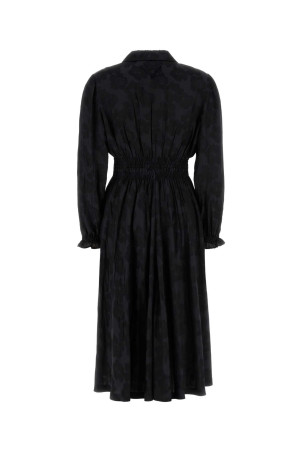 Черное жаккардовое платье PRADA (P3Q24RSOOO17ZC)