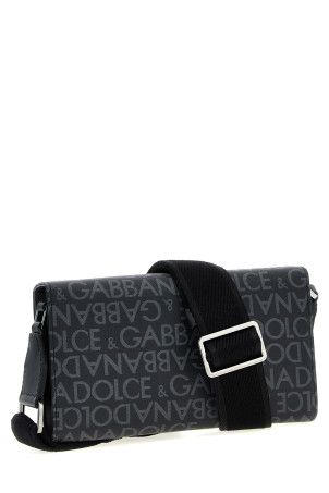 Сумка через плече з жакардовим покриттям, чорна DOLCE & GABBANA BM2332AJ7058B969 Сумка через плече з жакардовим покриттям, чорна DOLCE & GABBANA BM2332AJ7058B969