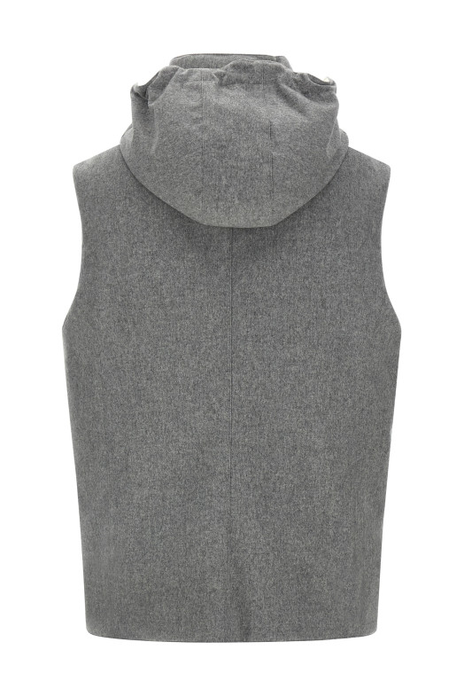 Ваточный шерстяной жилет Серый BRUNELLO CUCINELLI MM4701775CDH81 Ваточный шерстяной жилет Серый BRUNELLO CUCINELLI MM4701775CDH81