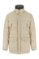 Knit insert down jacket Beige