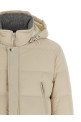 Knit insert down jacket Beige