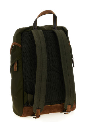 Re-Nylon and suede backpack Brown
