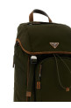 Re-Nylon and suede backpack Brown
