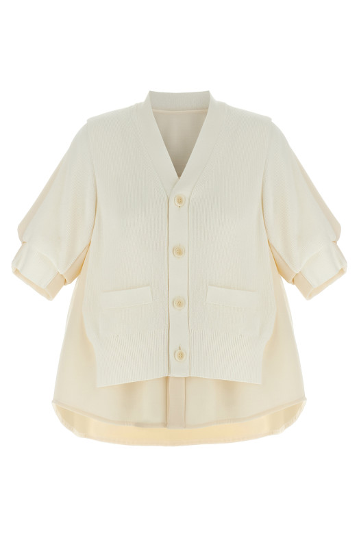 'Suiting Mix Knit' cardigan White